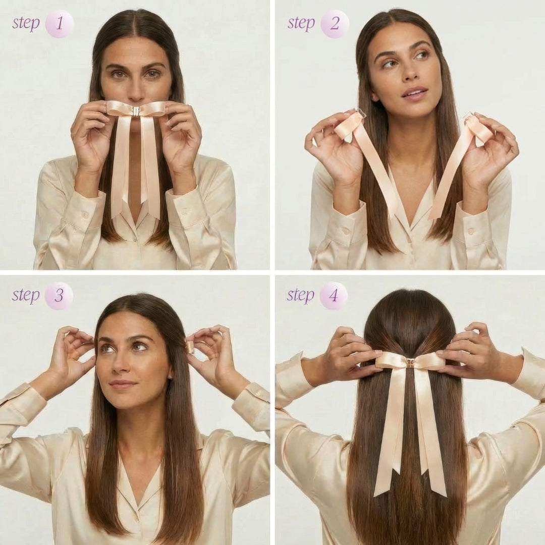 Klip Ruban Rose Poudré - Barette aimantée