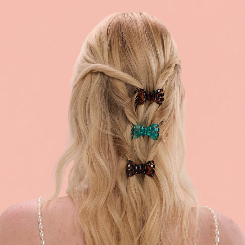 Klip Papillon Leopard - Barette aimantée - Lot de 3